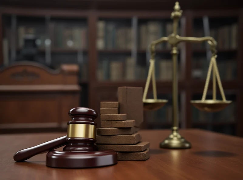 Gavel and scales of justice in a courtroom setting.