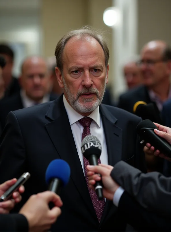 Matthias Helferich talking to journalists