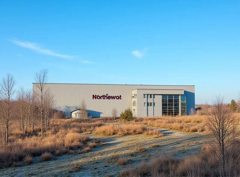 Exterior of the Northvolt Ett gigafactory in Skellefteå, Sweden