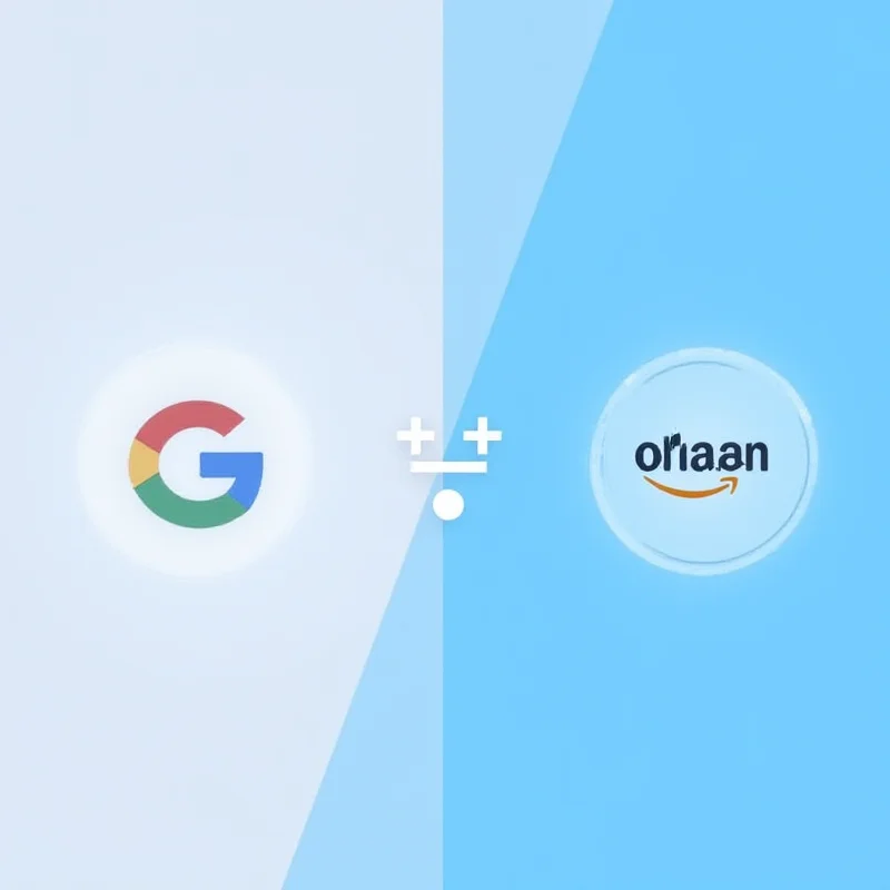 A stylized image comparing Google Gemini and Amazon Alexa, with plus signs indicating additional features.