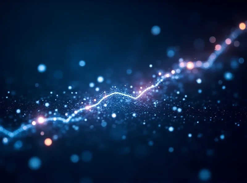 Abstract image of neural network with financial data overlayed.