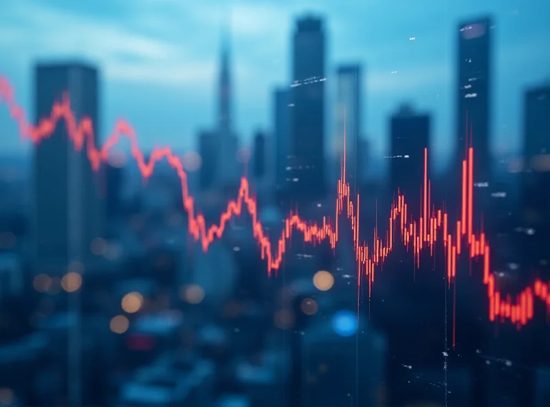 Graph showing stock market decline with a bright spot highlighting AI stocks