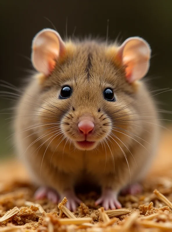 A close-up photograph of a small, genetically modified mouse with thick, woolly fur, resembling the fur of a woolly mammoth.