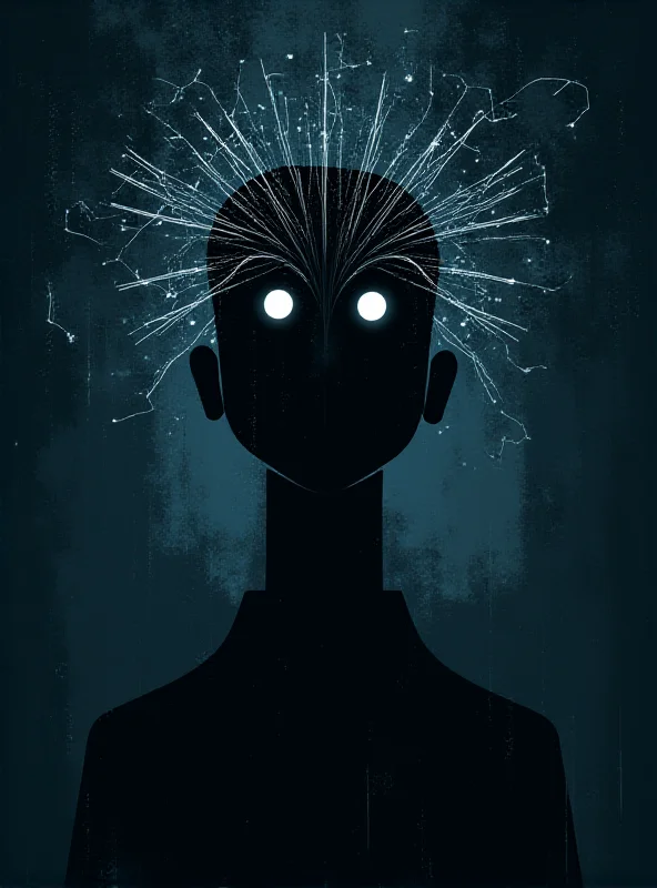 A stylized depiction of an AI agent, with glowing eyes and a network of connections emanating from its head.