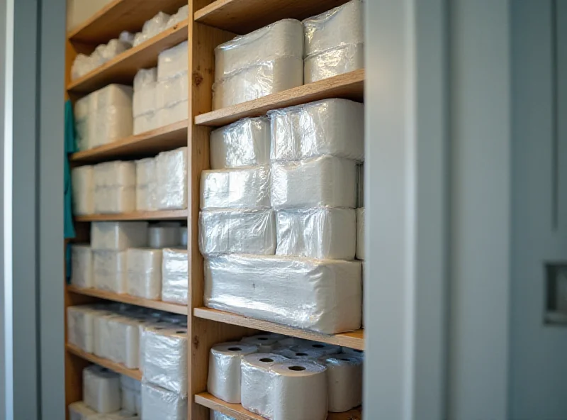 Rolls of Angel Soft toilet paper stacked neatly.