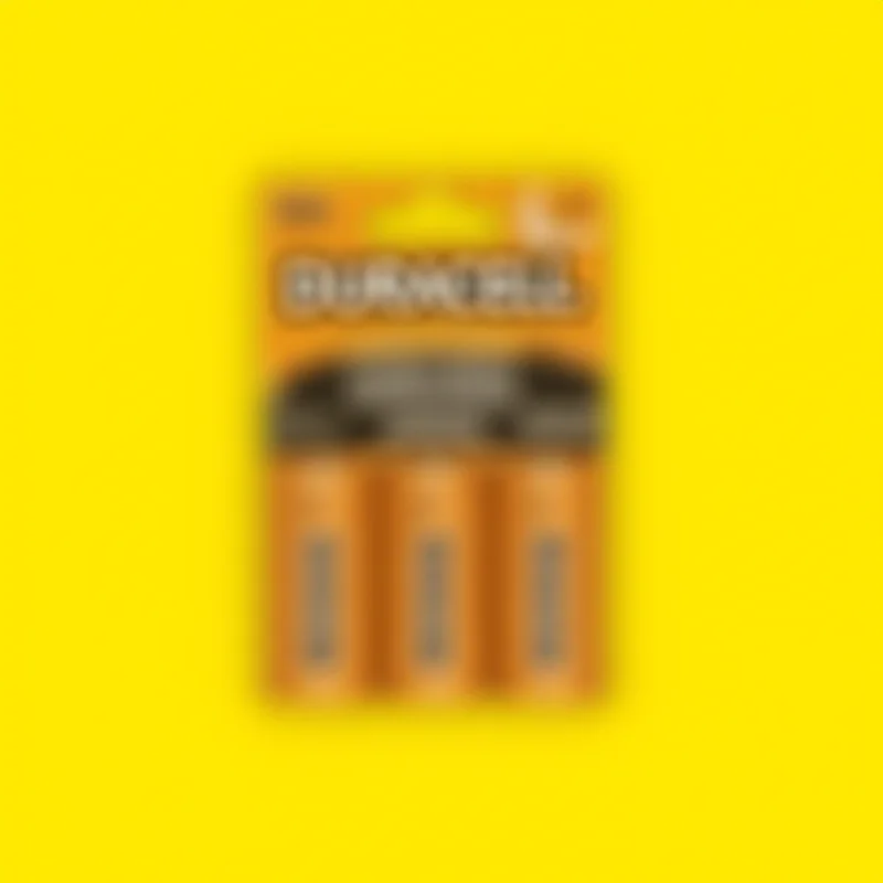 A pack of Duracell Coppertop AA Batteries, 20 count, on a yellow background.