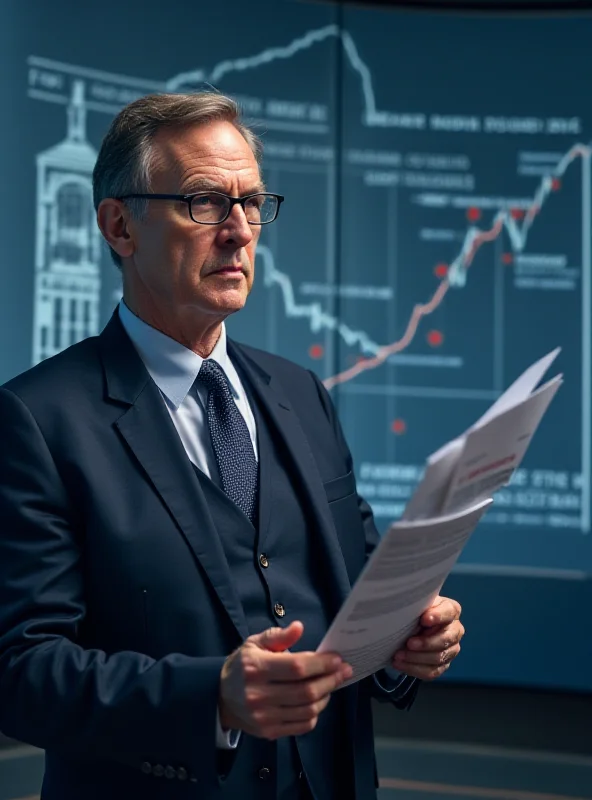 A serious-looking economist presenting data on a graph, highlighting the risks of moral hazard in economic policy.