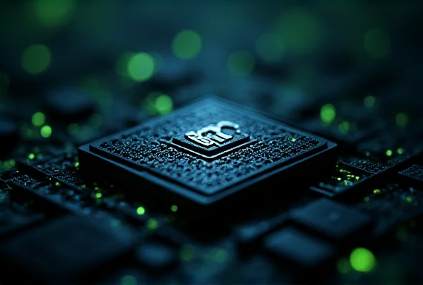 Close up of an Nvidia chip