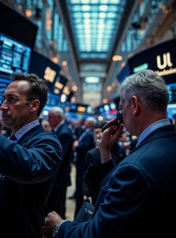 Image of the New York Stock Exchange trading floor, bustling with activity.