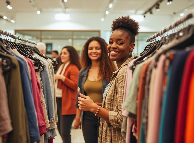 A person shopping for clothes in a modern, well-lit store.