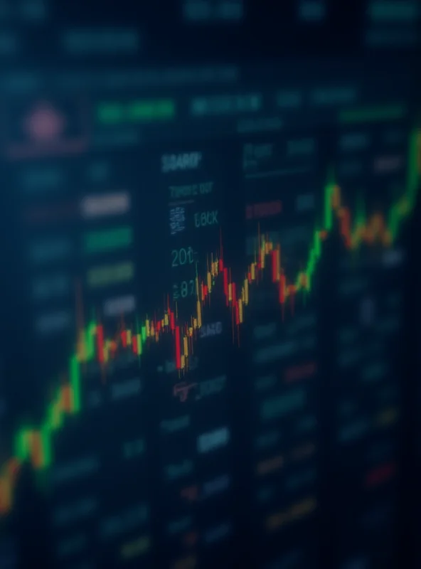 A graph showing earnings per share (EPS) estimates over time, with upward and downward trending lines representing different companies. The graph is overlaid on a blurred background of financial data and stock tickers.
