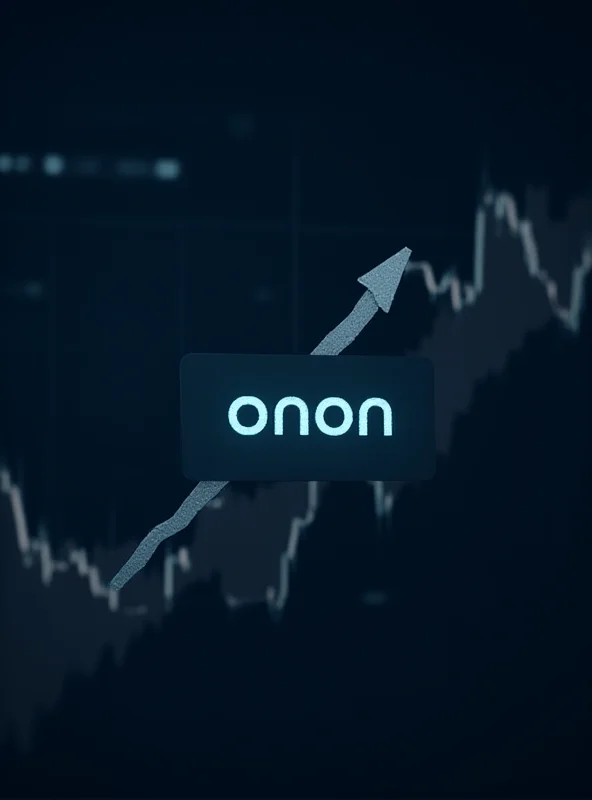 Chart showing upward trend of stock price, with ONON ticker symbol highlighted