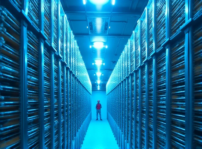 Interior of the Svalbard Global Seed Vault, showing rows upon rows of shelves filled with seed packets. The scene is bathed in a cool, blue light, and the vault is constructed with a reinforced, industrial design.
