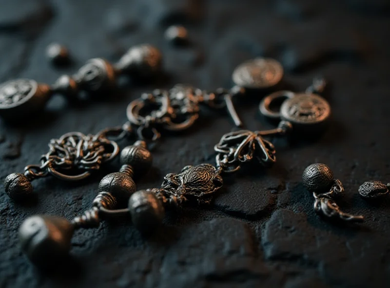 Close-up photo of ancient jewelry with a high nickel content