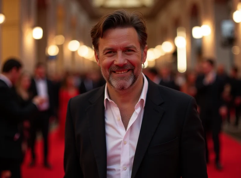 André Marques smiling at an event, wearing a stylish outfit.