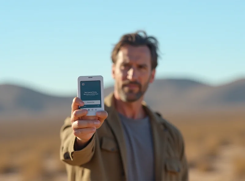 A person holding a Google Pixel phone trying to connect to a satellite for messaging.