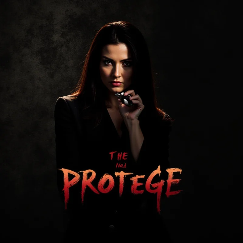 A dramatic movie poster for 'The Protégé', featuring Maggie Q as Anna, a highly trained assassin. She is holding a weapon and has a determined expression. The background is dark and gritty, suggesting danger and action. The title 'The Protégé' is prominently displayed.