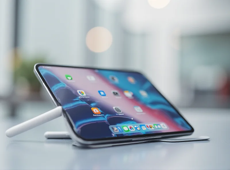 An iPad Mini with the Apple Pencil Pro attached magnetically to the side.