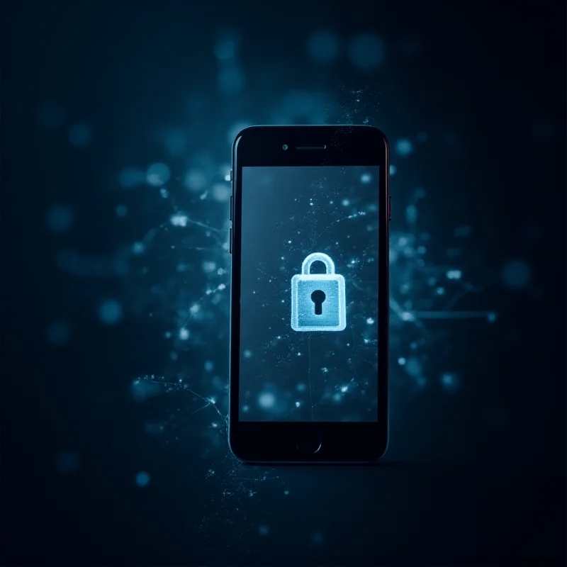 Conceptual image of privacy and security on an iPhone
