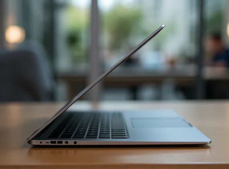 A close-up shot of the new M4 MacBook Air, highlighting its sleek design and thin profile.