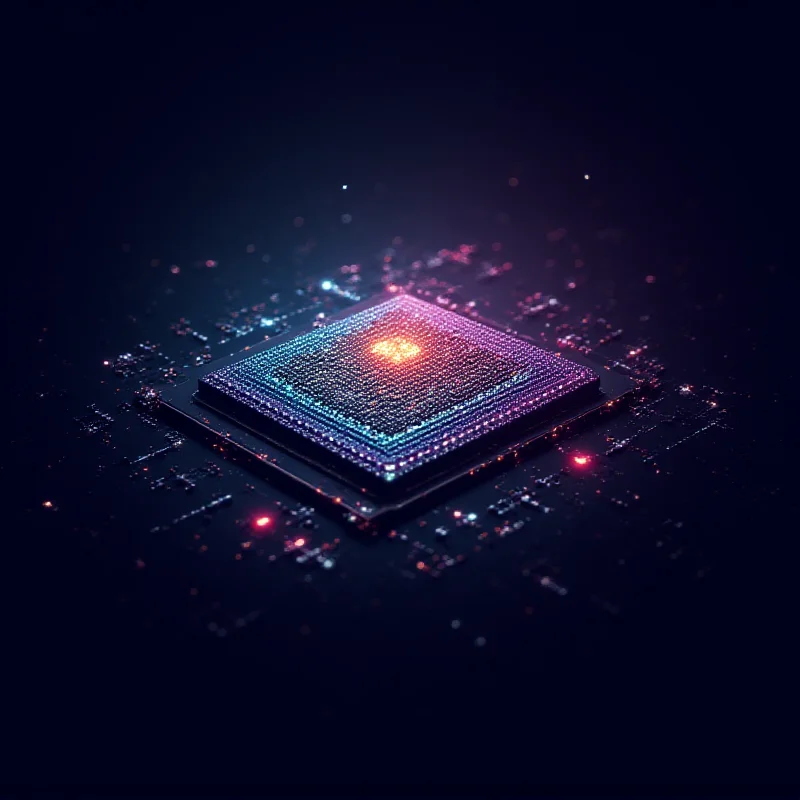 A detailed illustration of the M3 Ultra chip, highlighting its architecture and core count.