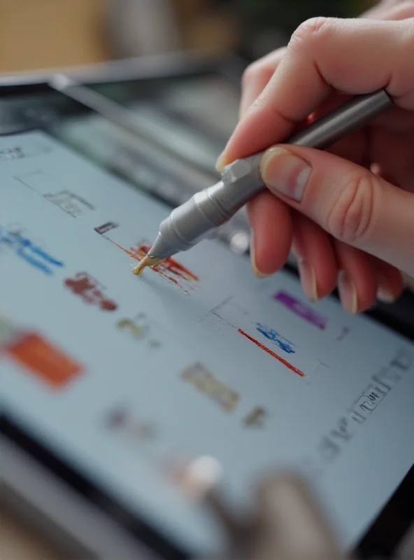 Close-up of a hand using an Apple Pencil on an iPad Pro.