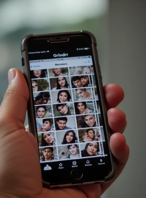 Grindr app interface on a smartphone