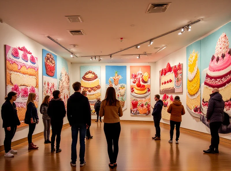 Display of dessert-themed artwork at the Kunstmuseum Den Haag