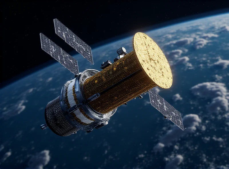 Satellite orbiting Earth in space