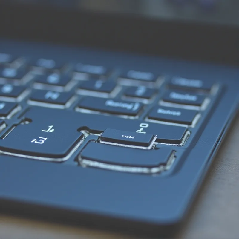 Close-up shot of the Asus Vivobook 14 Flip (2025) ErgoSense keyboard, highlighting the key travel and ergonomic design, set against a blurred background of the laptop's OLED display.