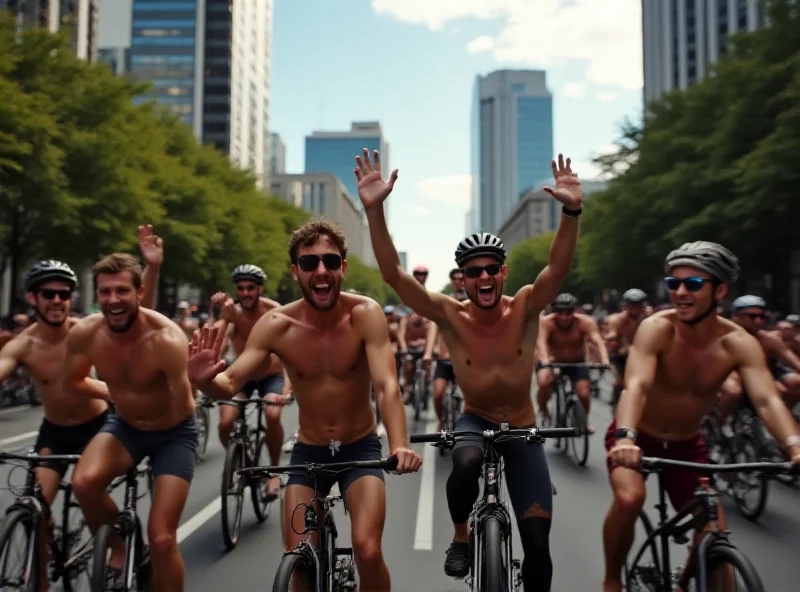 Participants in the World Naked Bike Ride