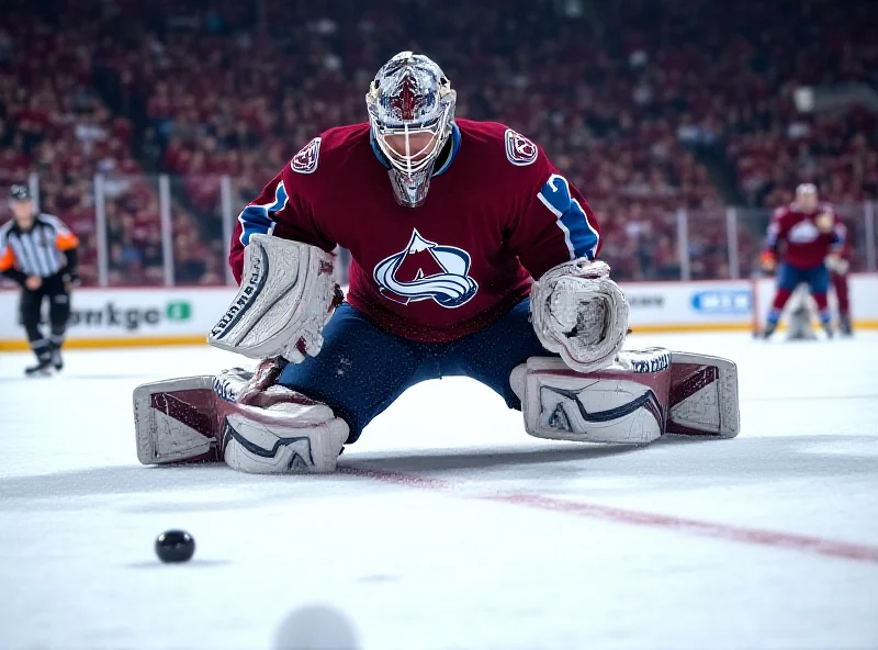 Scott Wedgewood making a save during a hockey game.