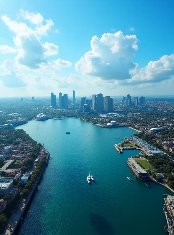 Aerial view of Sydney, Australia, with Salesforce logo subtly overlaid