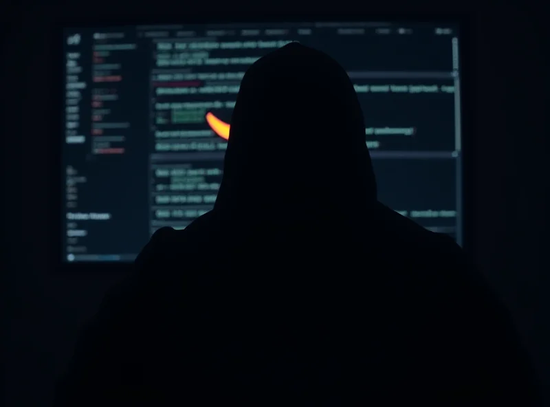 Dark silhouette of a hacker in front of a computer screen with AWS logo in the background