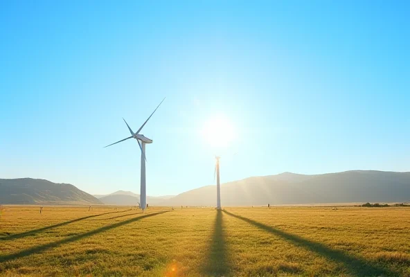 Wind turbines in a field in Nakhchivan Azerbaijan