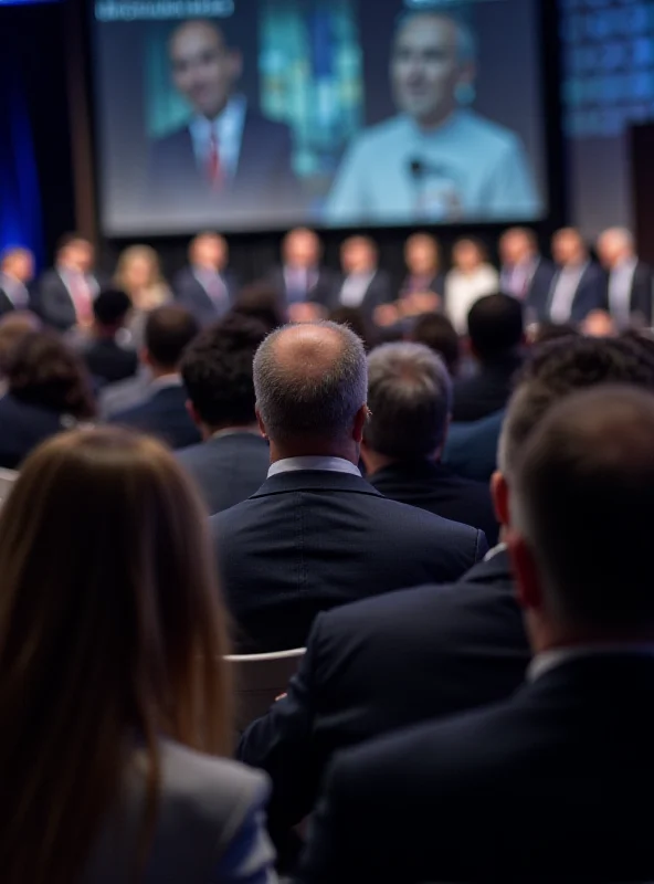 Close-up shot of attendees at the tax summit, engaged in a panel discussion