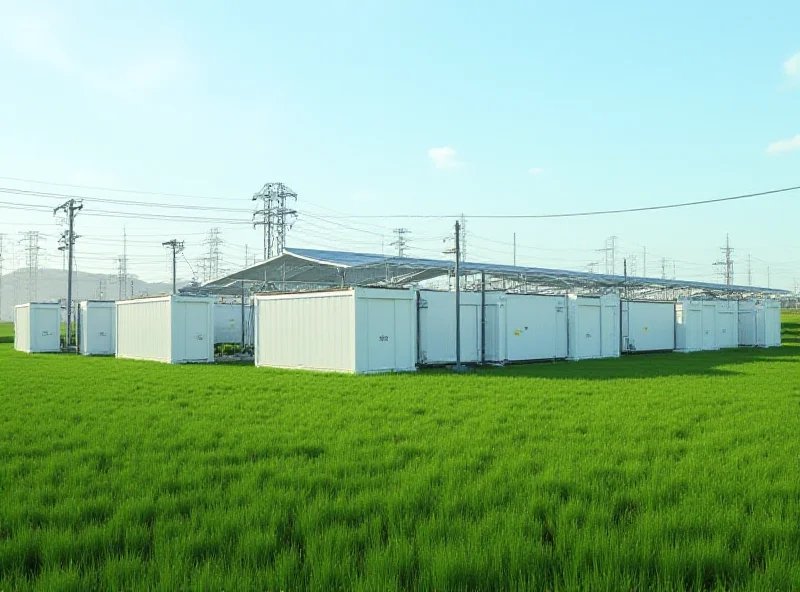 Battery storage facility in a green field