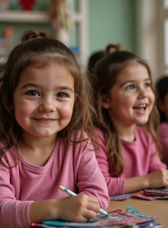Group of young girls smiling in an orphanage setting, representing TuranBank's support