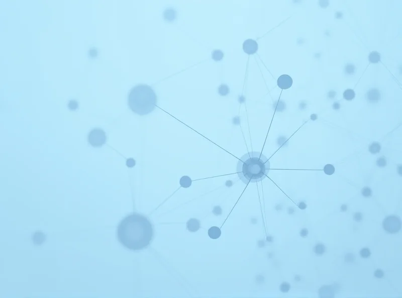A digital illustration showing interconnected nodes representing various sectors of the economy.