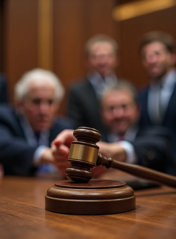 Auctioneer hammering down the gavel after the sale of a Banksy painting. Focused on the gavel with blurred background of attendees.