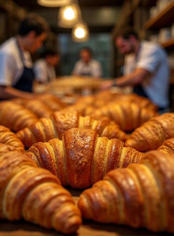 A close-up shot of various pastries and baked goods inside a Barcelona bakery.