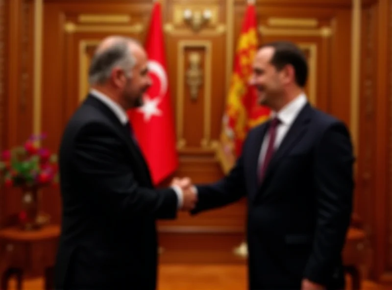 President Ilham Aliyev of Azerbaijan shaking hands with the President of FC Barcelona in a formal setting, with flags of both Azerbaijan and FC Barcelona visible in the background.