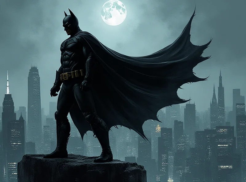 Promotional image for Batman: H2SH featuring Batman in a dynamic pose with Gotham City in the background.