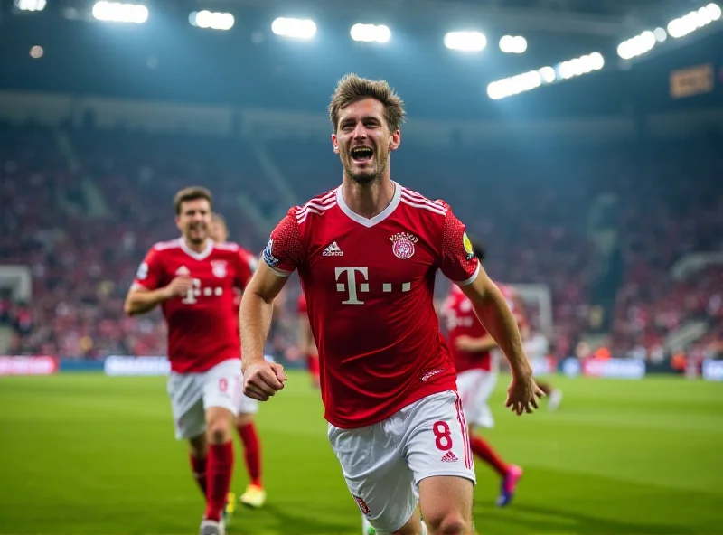 Leon Goretzka celebrating a goal for FC Bayern Munich.