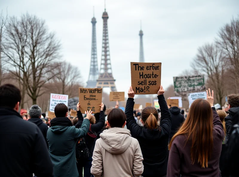 A group of French Green Party members protesting in Paris.