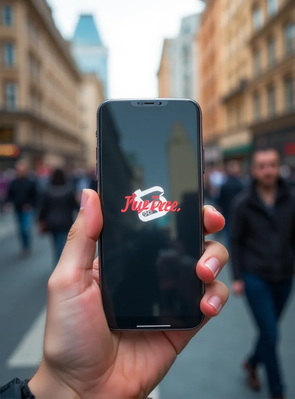Close-up shot of a hand holding a smartphone displaying the Temu app logo. The background is blurred, showing a busy urban environment, suggesting the widespread use of e-commerce platforms in daily life.