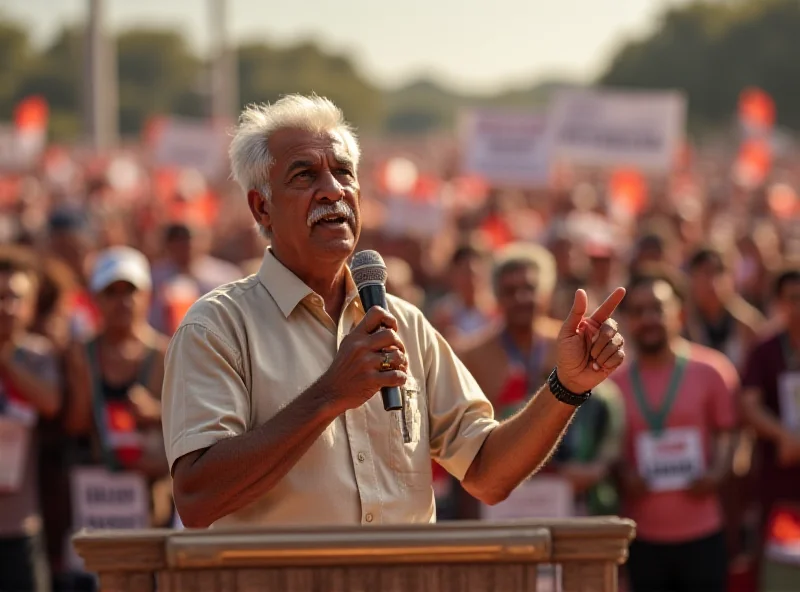 Muhyiddin Yassin addressing a crowd at a political rally.