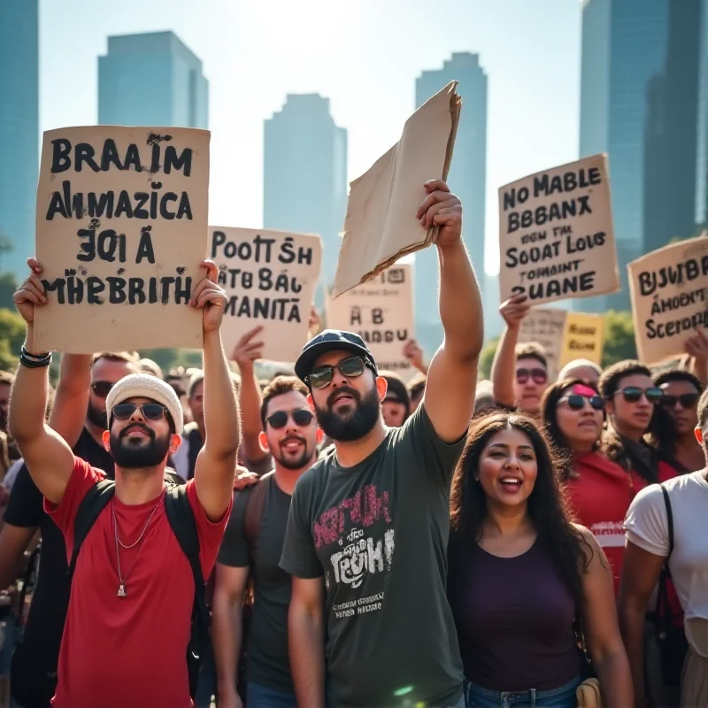 A group of people protesting.