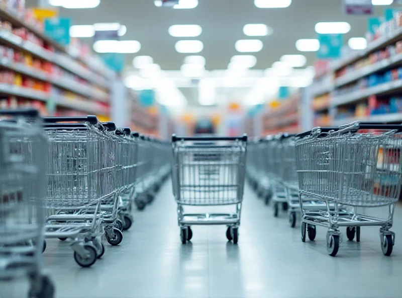 A stock photo of shopping carts in a retail store aisle.