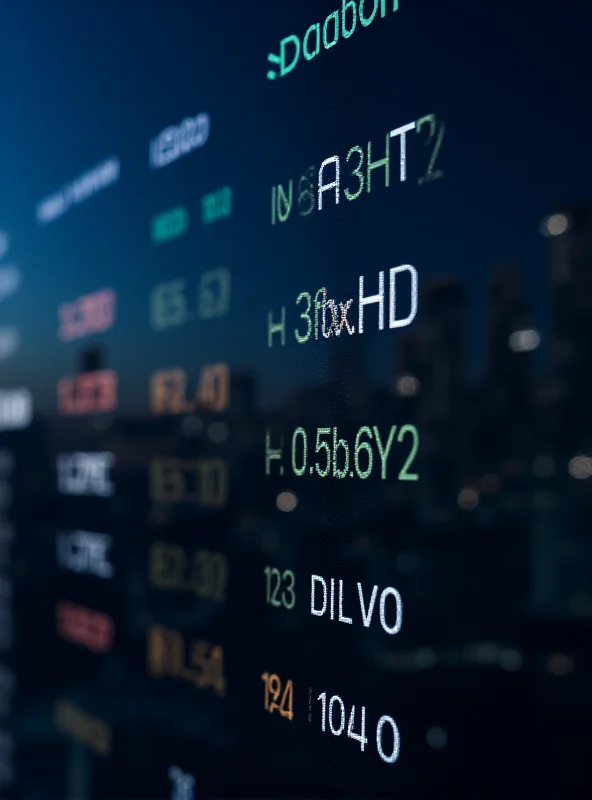 A close-up shot of a stock ticker display board showing various dividend ETFs and their current performance metrics.